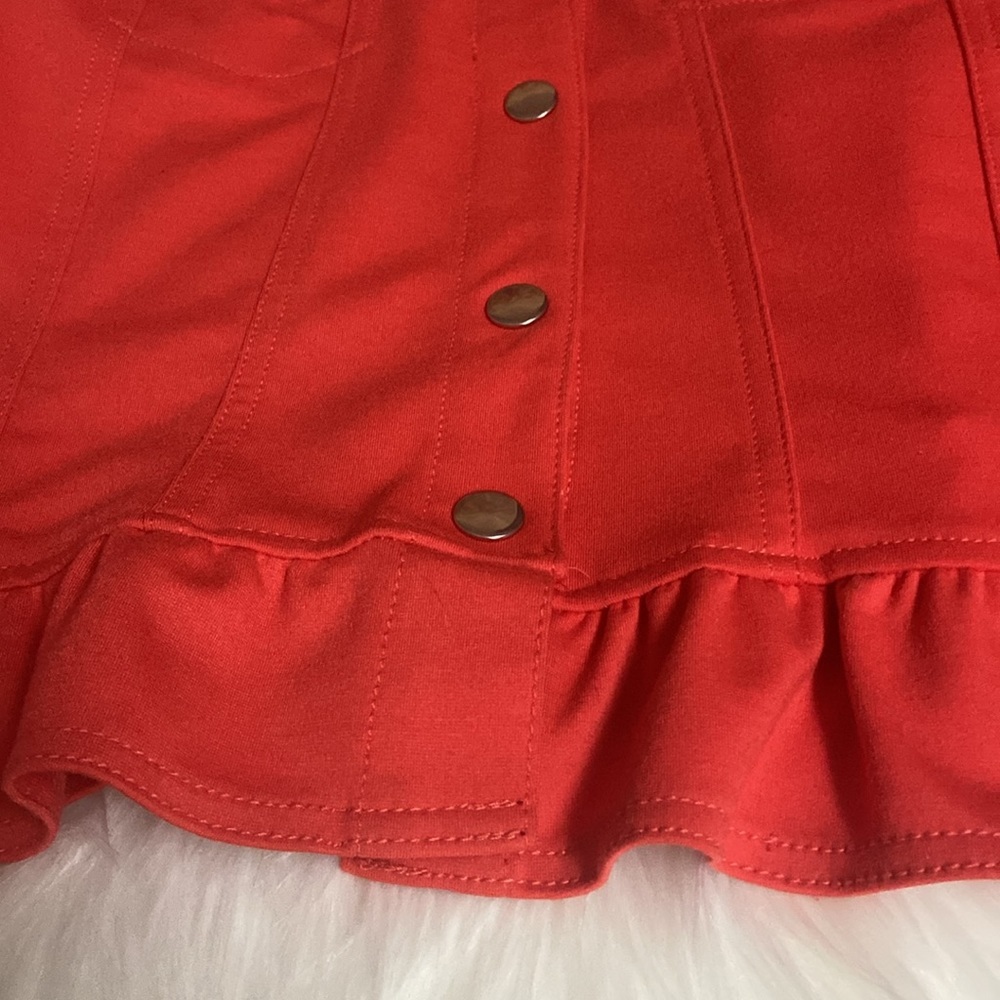 Baccini Sz M Orange with Silver Buttons Collar Long Sleeve Women’s Jacket - Picture 5 of 8